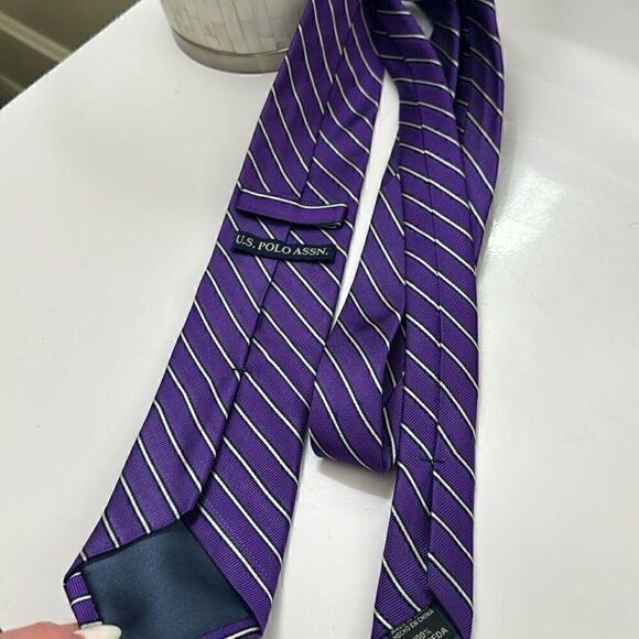 U.S Polo Assn. Purple, White and Navy striped - Picture 2 of 7